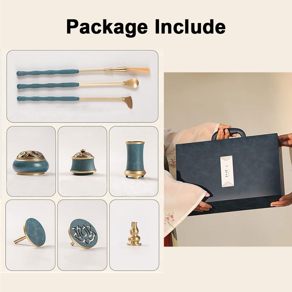 Brass Incense Making Kit Incense Mold Tool, 9 Pcs/Set Pure Copper Incense Burner Kit Tool, DIY Backflow Tower Incense Cone Molds for Yoga Meditation Home Fragrance Accessory image number 6