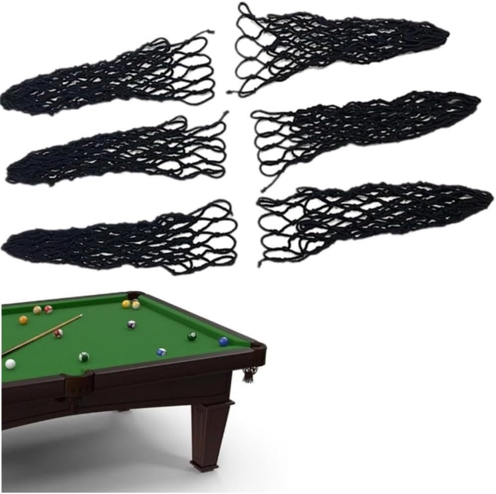 Goxfaca Pool Table Pockets, 6Pcs Billiards Table Pocket, Billiards Mesh Bag, Hollow Out Pocket Nets for Billiards Trainning, Sturdy Replacement Pockets for Pool, Replacing Pool Table Pockets