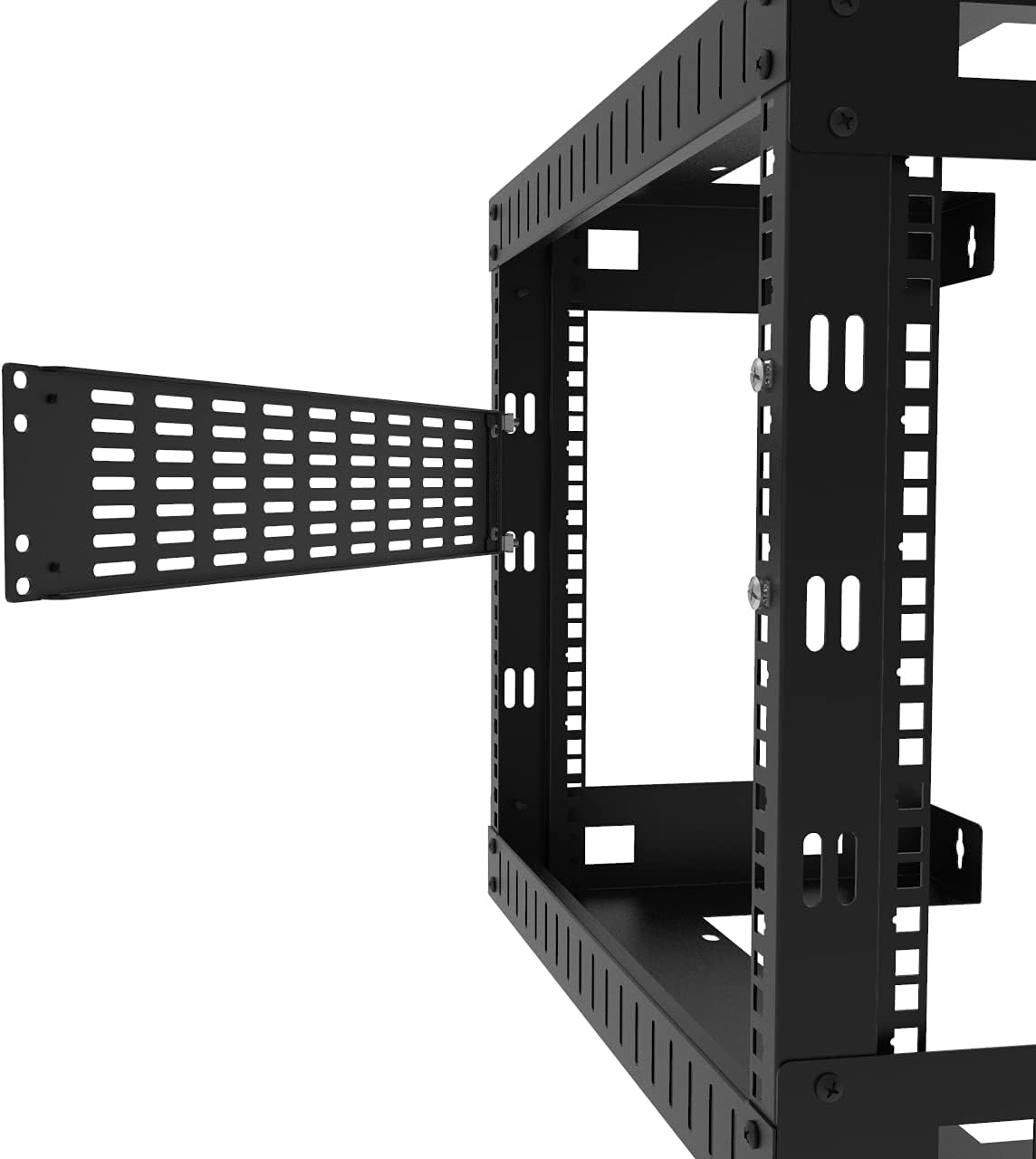 Jingchengmei 2U Hinged Blank Panel - Slot Vented Server Rack Panel for 19-Inch Network Cabinet or Server Rack Enclosure Black (2UVBPHN, Black) image number 1