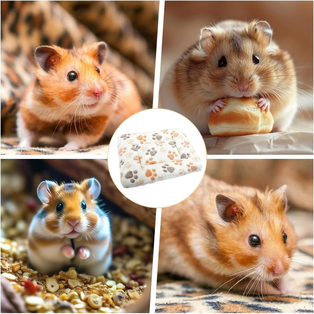 Pack of 2 Warm Fluffy Plush Bed, Small Animal Plush Bed, Guinea Pig Accessories, Rodent Rug, for Small Animals, Chinchilla, Squirrel, Guinea Pigs image number 3