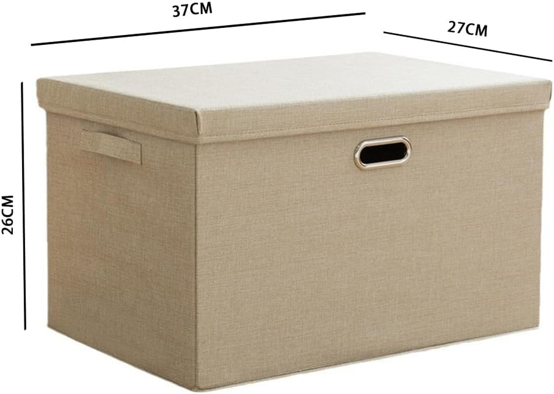 TOMVAES Linen Storage Bins Storage Box with Lid Foldable Box Stool Containers Bench Lid for Home Bedroom Office image number 4