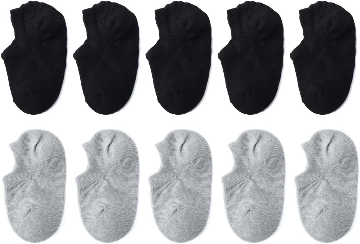 Marchare Baby No Show Socks Cotton Non-Slip Low Cut Socks for Girls Boys Infant Toddler Value Pack 6/10 Pairs
