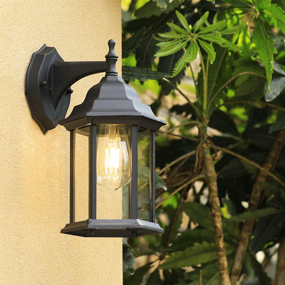 Retro Wall Lamp-Antique Outdoor Wall Light E27 Garden Lamp Retro Antique Wall Lamp with Glass Lamp Cover Outdoor Lamp Waterproof Door Balcony Villa Outdoor Lamp-Antique Color (D) image number 4