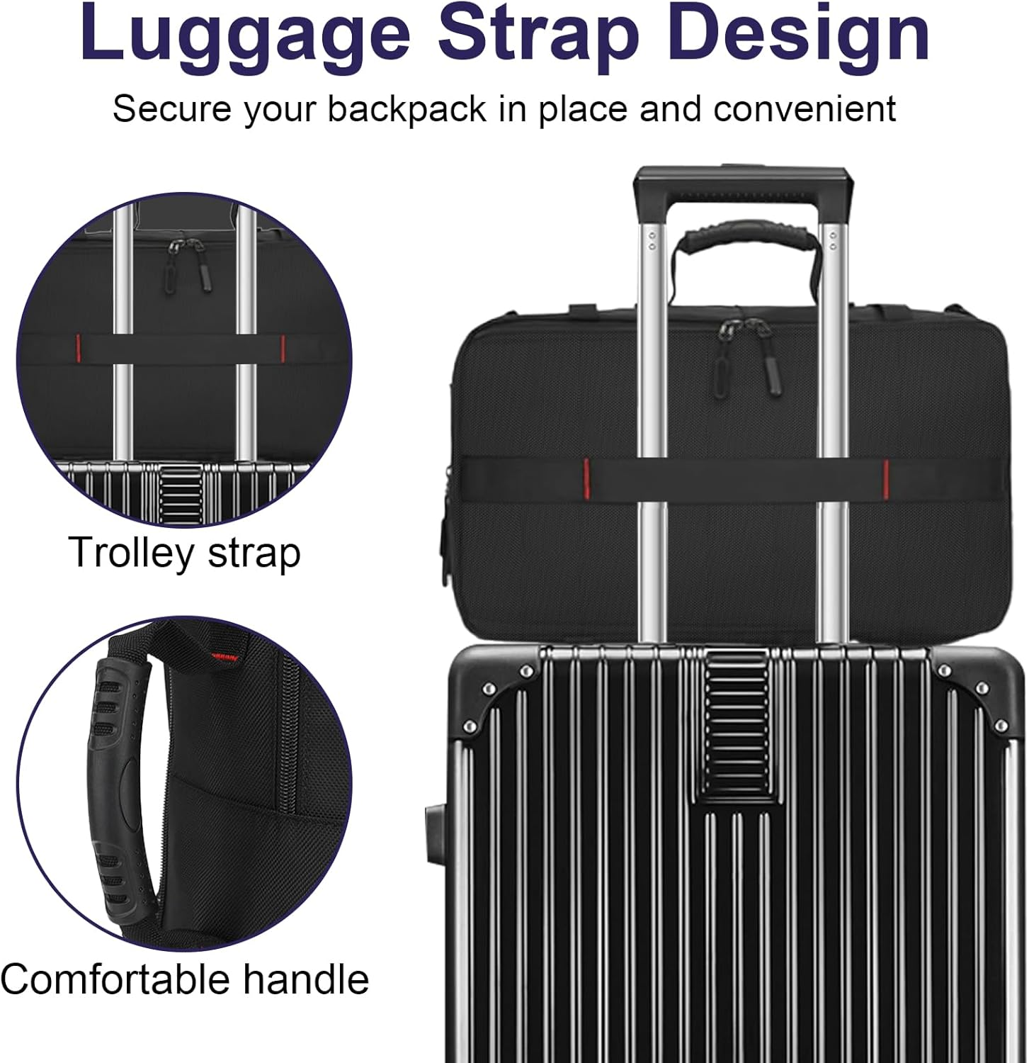 YUDSKU Travel Backpack 60L, Extra Large Carry on Backpack, Waterproof Travel Laptop Backpack, Durable Convertible Duffle Bag Fit for 17 Inch Laptop, with USB Charging Port, Shoe Compartment&Wet Pocket image number 6