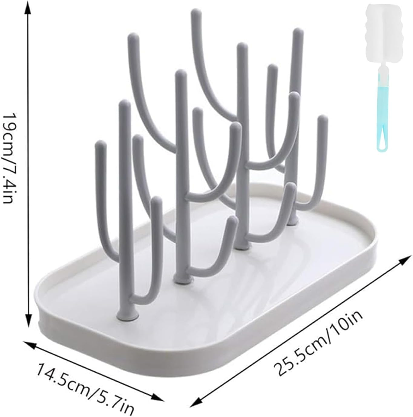 Baby Bottle Drying Rack with Tray, Creative Tree Branch Baby Bottle Dryer Holder,Tabletop Bottle Rack, Suitable for Bottle, Nipple, Cup, Pump Parts and Accessories (White) image number 4