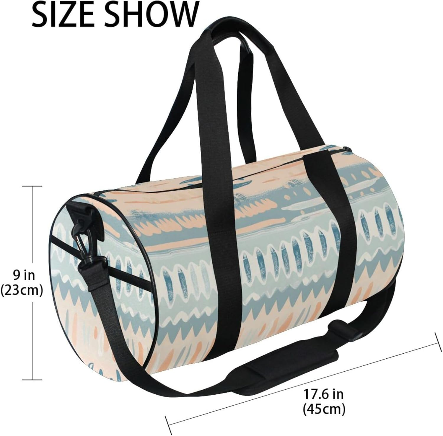 Boho Tribal Pattern Array Travel Tote Bag Travel Weekender Gear Bag Sports Waterproof image number 1