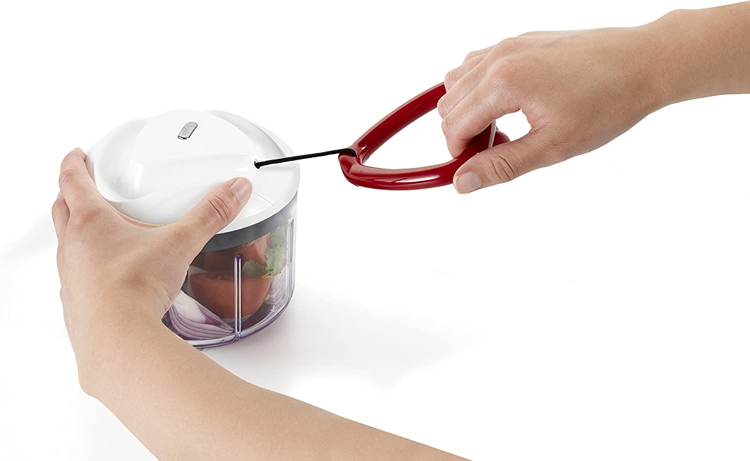 ZYLISS Easy Pull Food Chopper and Manual Food Processor - Vegetable Slicer & Dicer, Hand Held - Stainless Steel Blades, Ergonomic Handle, Non-Slip Feet, Food Holder for Safety, 750Ml Capacity image number 6