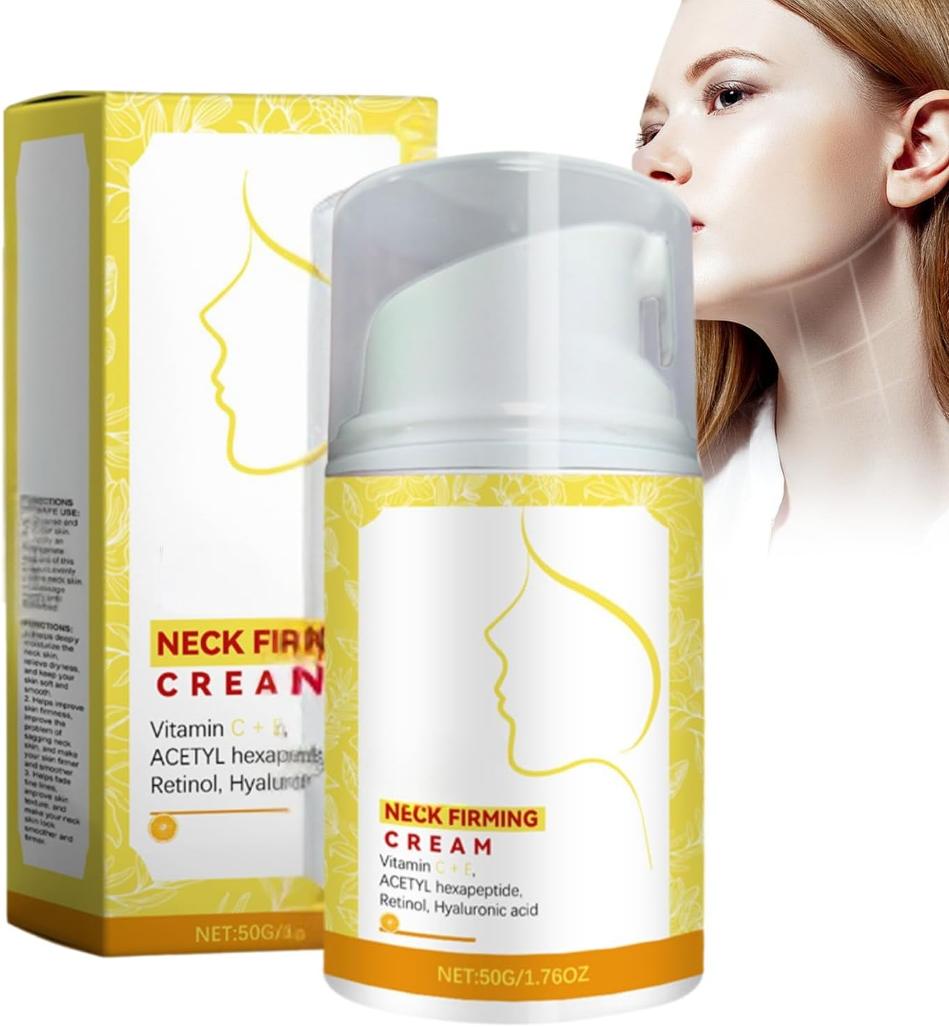 Neck Firming Cream for Tightening and Lifting, anti Aging Moisturizer with Retinol, Collagen, Vitamin C & E, Hexapeptide & Hyaluronic Acid, Reduces Wrinkles, Hydrates Face Neck & D&eacute;collet&eacute; (1Pcs)