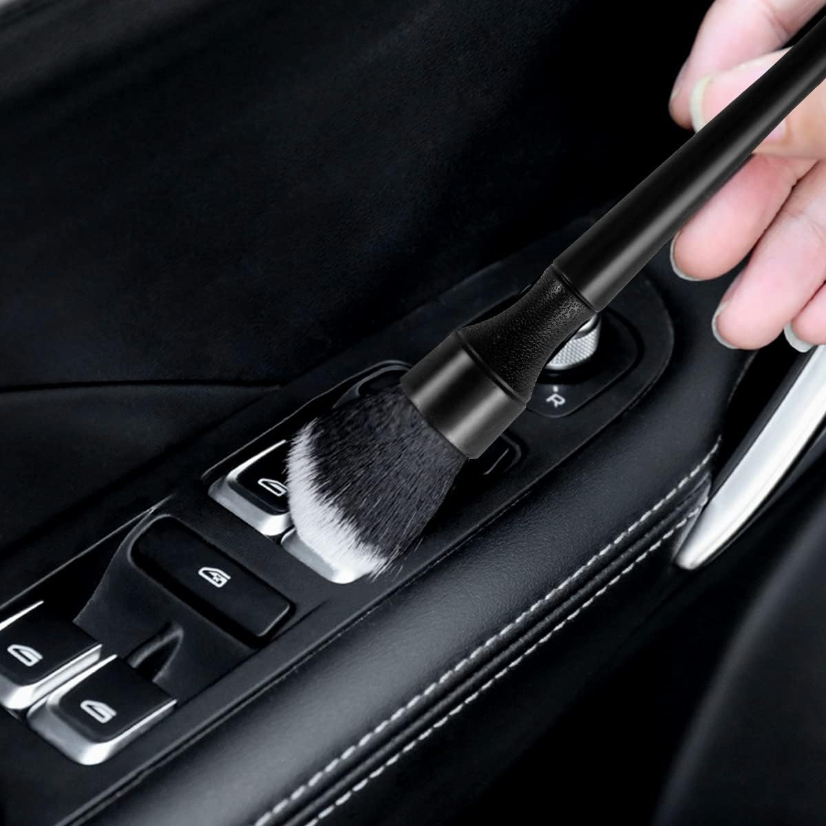 Pack of 2 Car Cleaning Brushes, Soft Detailing Brush, Car Dust Brush, Rim Brush, Car Care Cleaning Brush, Car for Cockpit Interior Fittings, Rims, Alloy Wheels, Engine, Engine Compartment image number 6