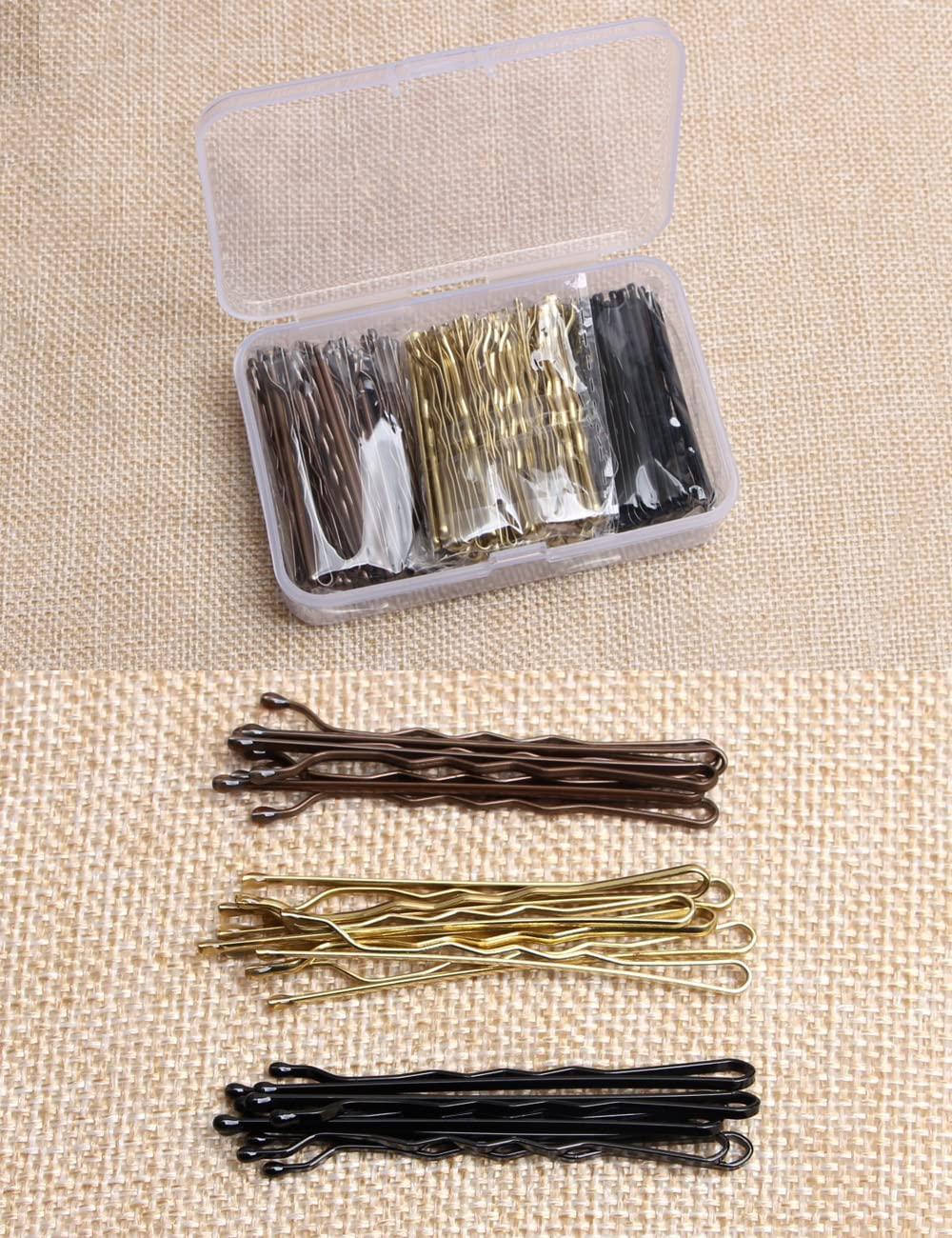 150 Pieces Bobby Pins, 3 Colors Hair Pins Kit, U Shaped Hair Clips with Case, Reusable Non-Slip Hair Pins, Premium Wave Hairpins, Bun Pins Hairpins for Women, Hair Clips Accessories for All Hair Types image number 5