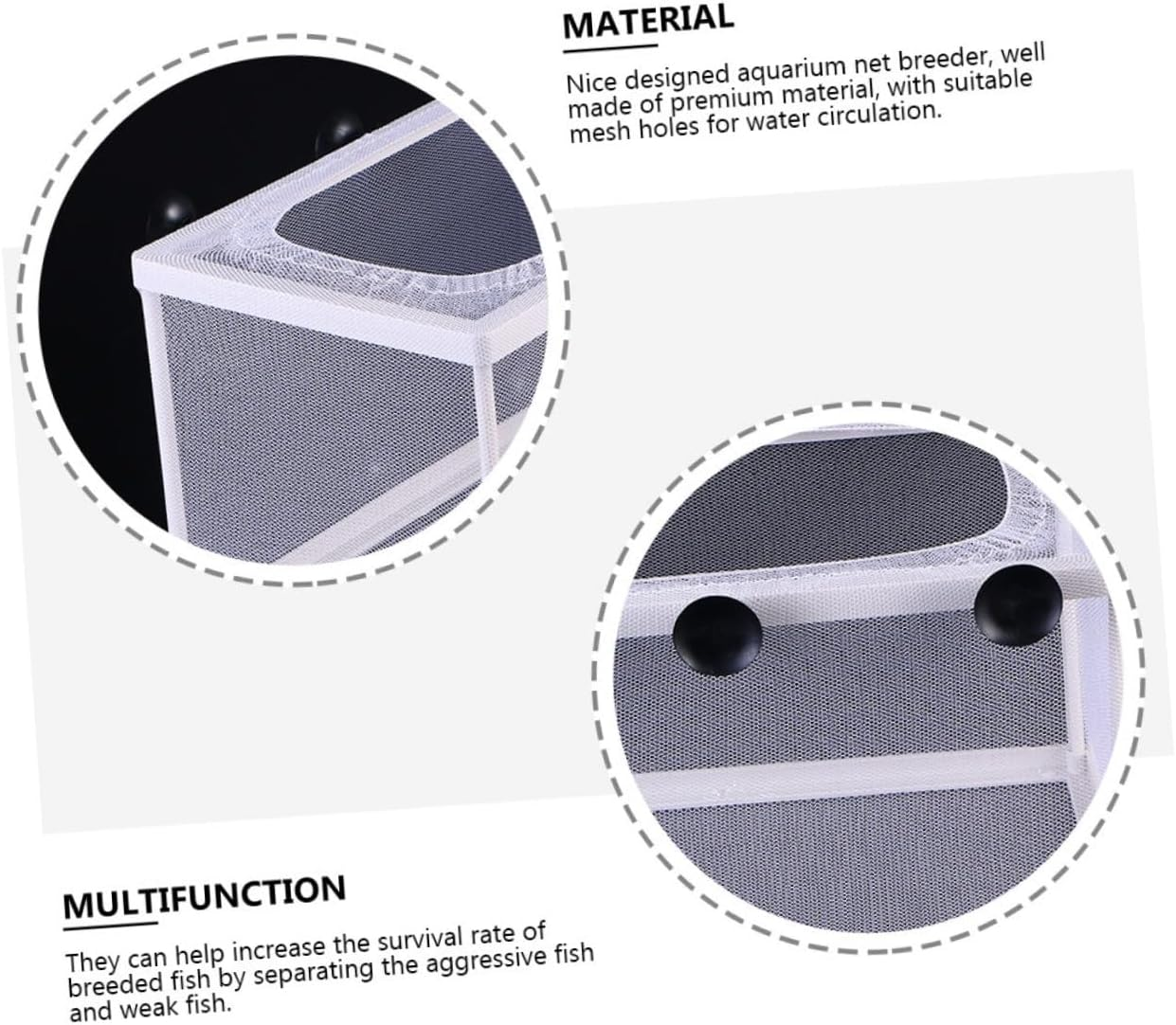 Gadpiparty 3Pcs Small Fish Hatch Isolation Boxes Mesh Fish Breeding Tank Aquarium Separation Net Suction Cup for Fry Hatchery Juvenile Separation image number 2