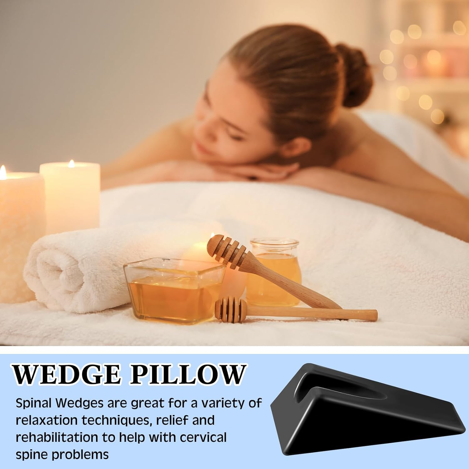 Suzile Therapy Wedge Pillow 7.9 X 4.1 X 2 Inch Triangle Therapy Wedge Non Slip Silicone Wedge Pillow Sturdy Mobilization Support for Relieve Spinal Pain Rehabilitation Tool (Black) - Pink image number 4