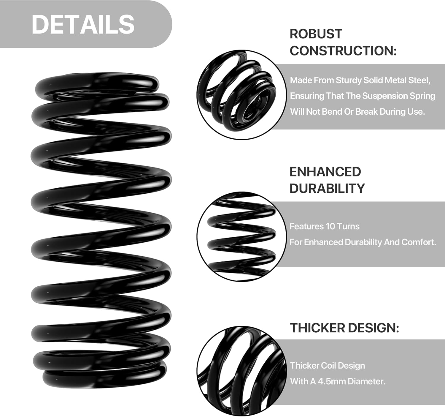 Lbb-Parts Upgraded GX20486 Tractor Seat Compression Springs for John Deere LA120 LA125 LA130 LA135 LA145 LA150 image number 5