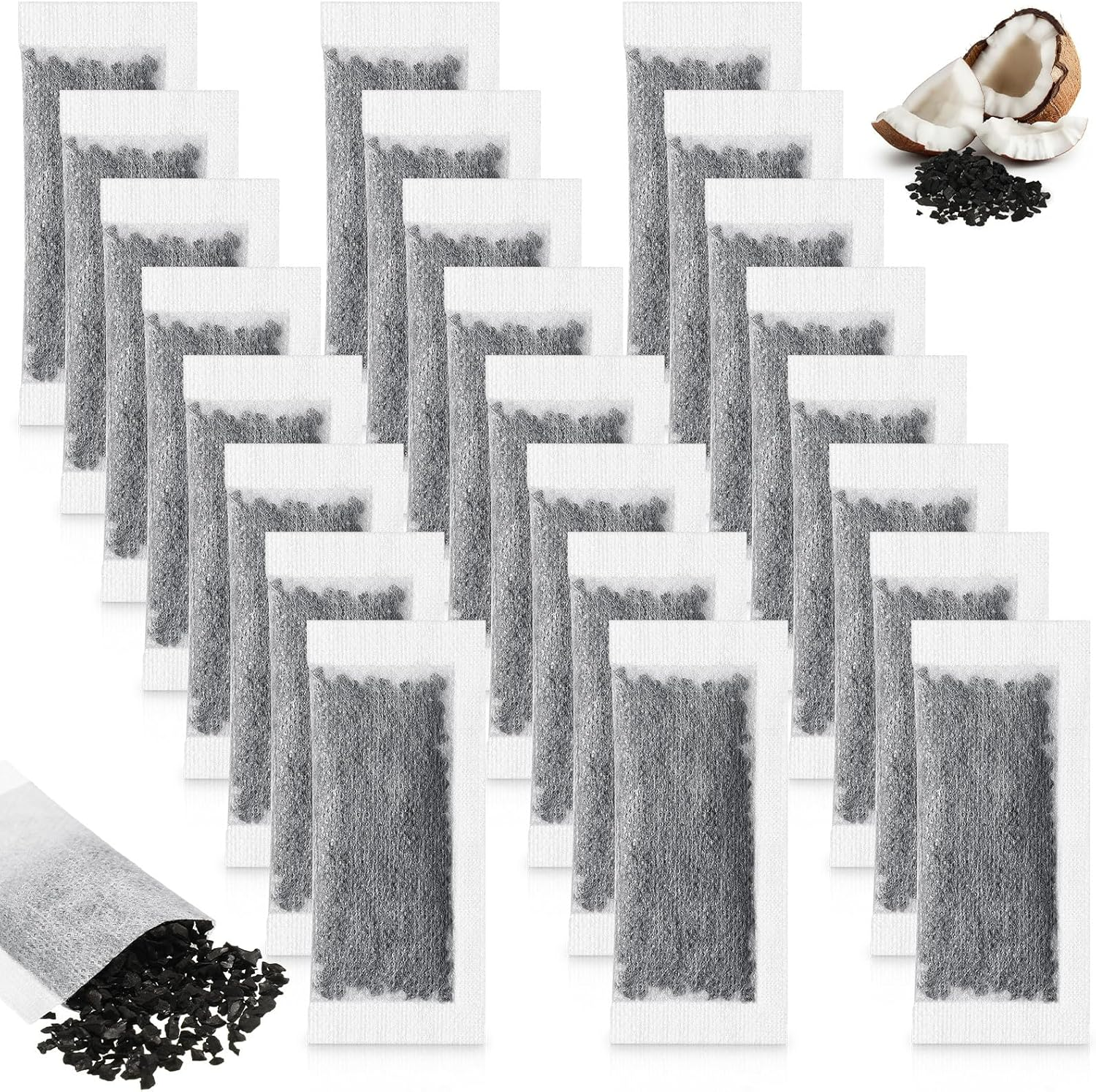 24 Packs Replacement Activated Charcoal Distiller Filters Coconut Shell Activated Carbon Filter Sachets Compatible with Countertop Water Distiller Models image number 6