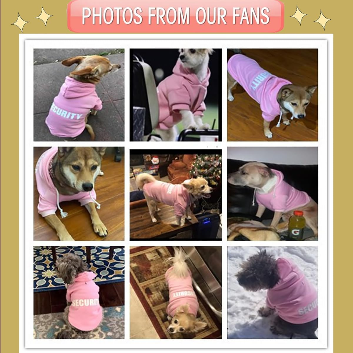 Izefia Dog Hoodies with Security Print Dog Clothes with Warm Sweatshirt Sweater Cotton Coat for Small Dogs Pink 5XL image number 2