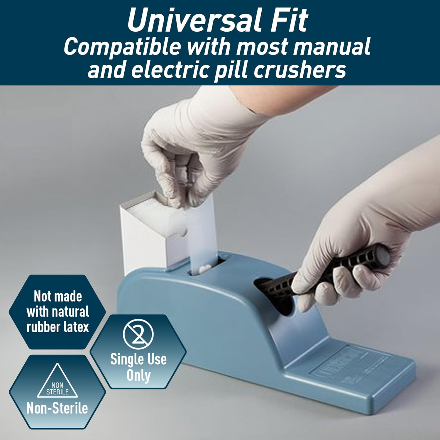 Medpride Pill Crusher Pouches - Pack of 1000 Disposable Medicine Crushers - Medical Grade Clear Tablet Crushing Bags for Easy Consumption with Zero Waste - Prevents Cross Contamination (4.7"X2") image number 2