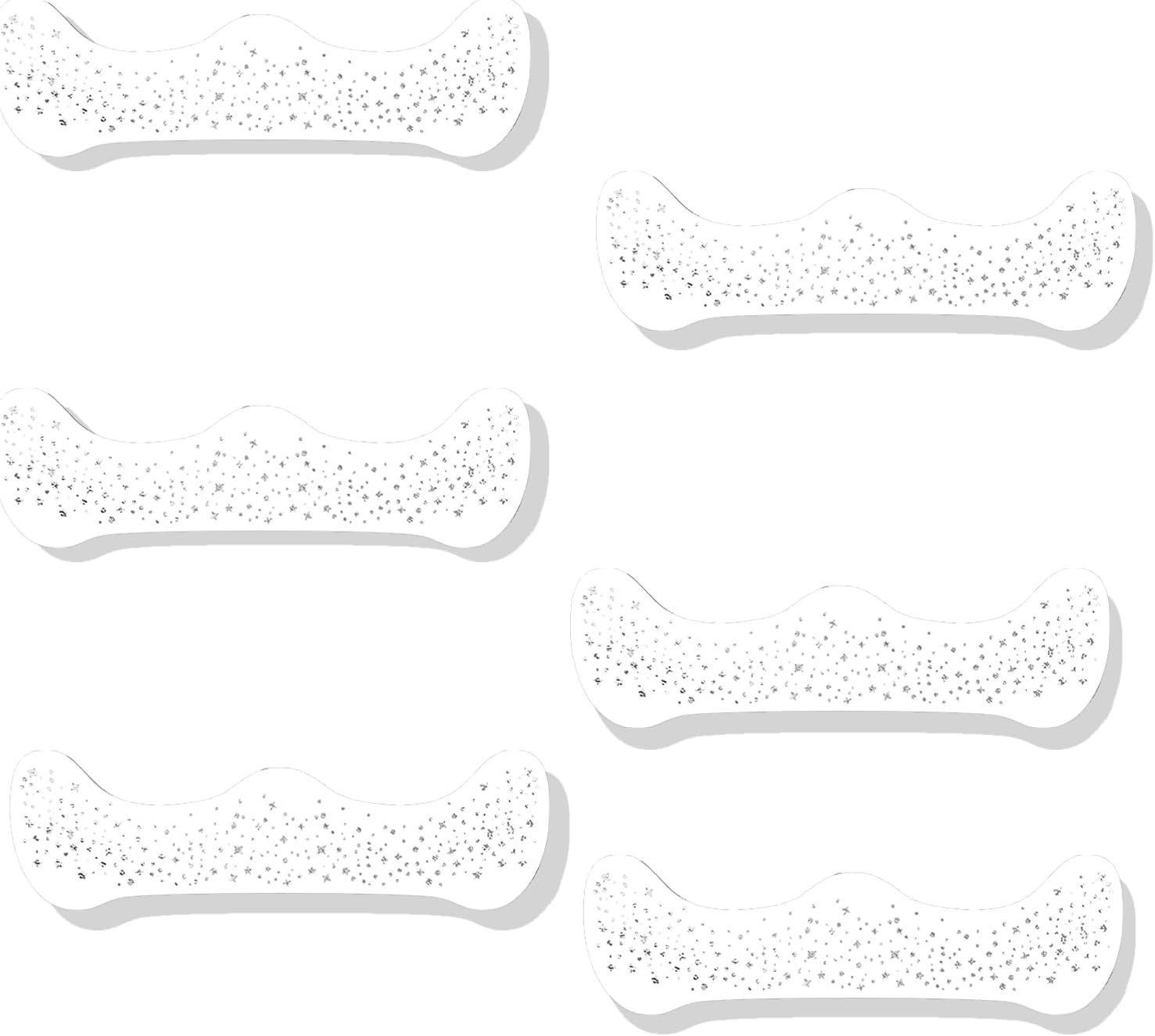 Treayes 6 Pcs Glitter Freckles Face Gems & Temporary Tattoos - Silver Star Face Jewels, Sparkle Freckles Makeup Patches