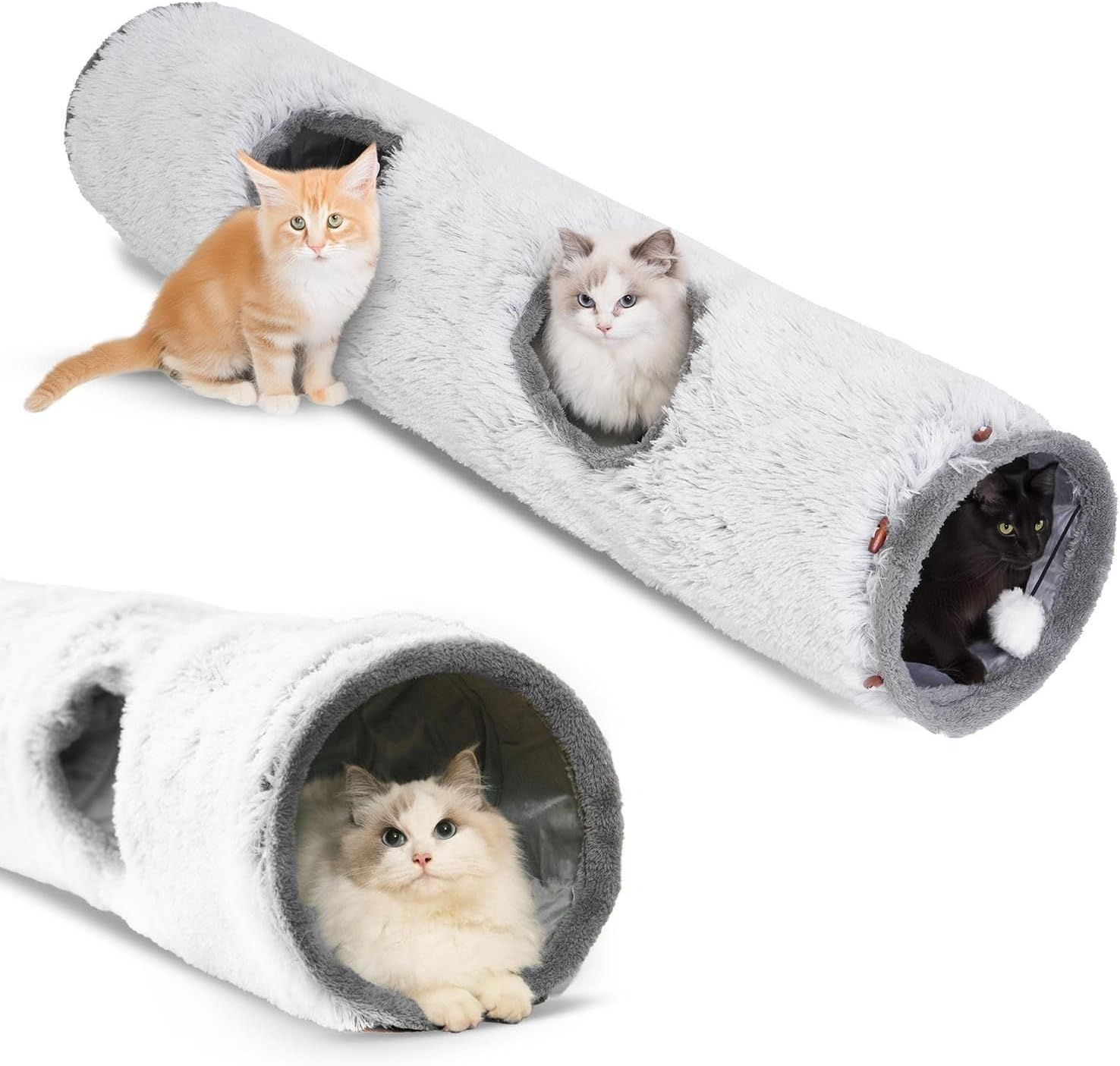 One PETS-TOP Cat Tunnel Long, XXL Cat Tunnel, Large Cats, Rustling Tunnel for Cats, Interactive Cat Toy for Indoors, Made of Soft Plush