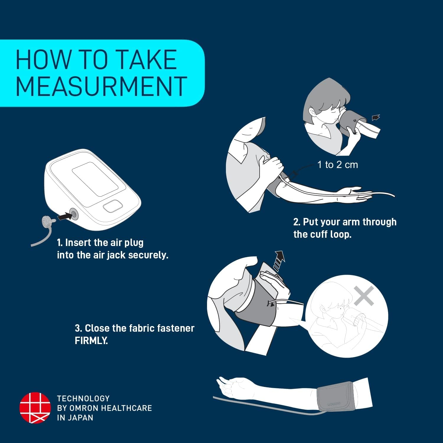Omron HEM 7143T1 Digital Bluetooth Blood Pressure Monitor with Cuff Wrapping Guide & Intellisense Technology for Most Accurate Measurement image number 3