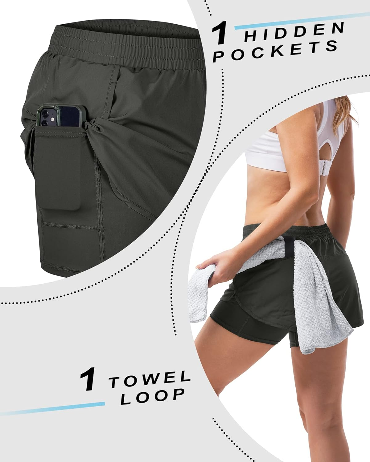 33,000Ft Women'S Running Shorts - Quick Dry, Breathable, Stretchable - Cobalt Blue image number 6