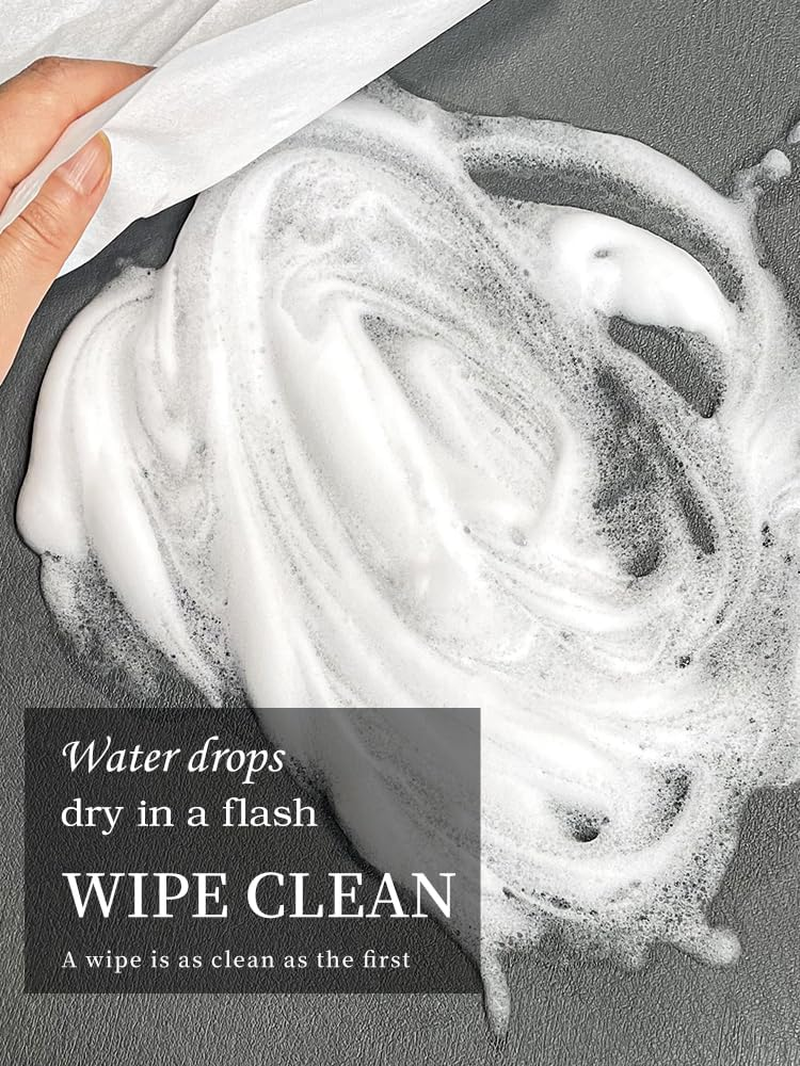 Coffee Mat for Countertop PU Absorbent Leather Non-Slip Rubber Backed Coffee Maker Mat for Espresso Machine Dish Drying Mat 16"X24" Grey image number 2