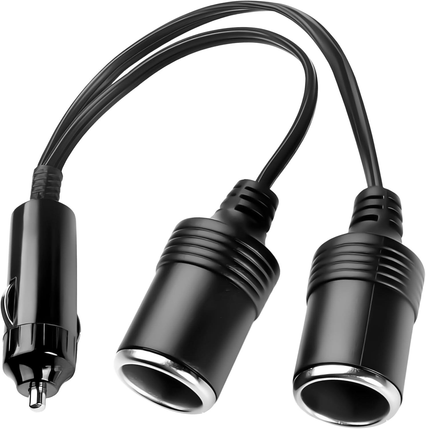 1 to 2 Car Cigarette Lighter Splitter Adapter - 12V/24V Plug Socket 2-Way Splitter Y Adapter with 15A Fuse, 9.84" Extension Cord with Dual Charger Port for Simultaneous Charging for Cars Trucks Rvs image number 5