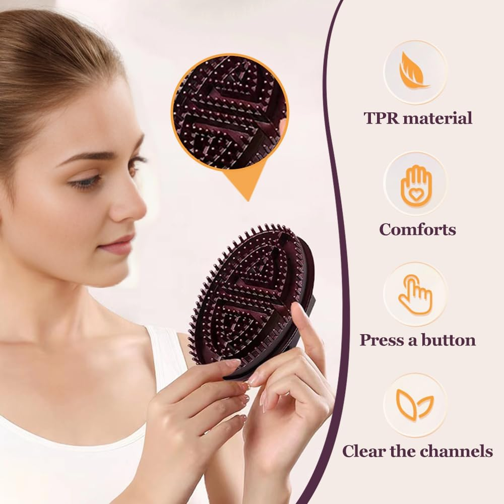 Upgrade Meridian Brush Massage Body, 2025 New Full Body Relaxation Handheld Massage Comb Meridian Brush, Portable Beauty Salon Professional Custom Meridian Comb (Purple) image number 4
