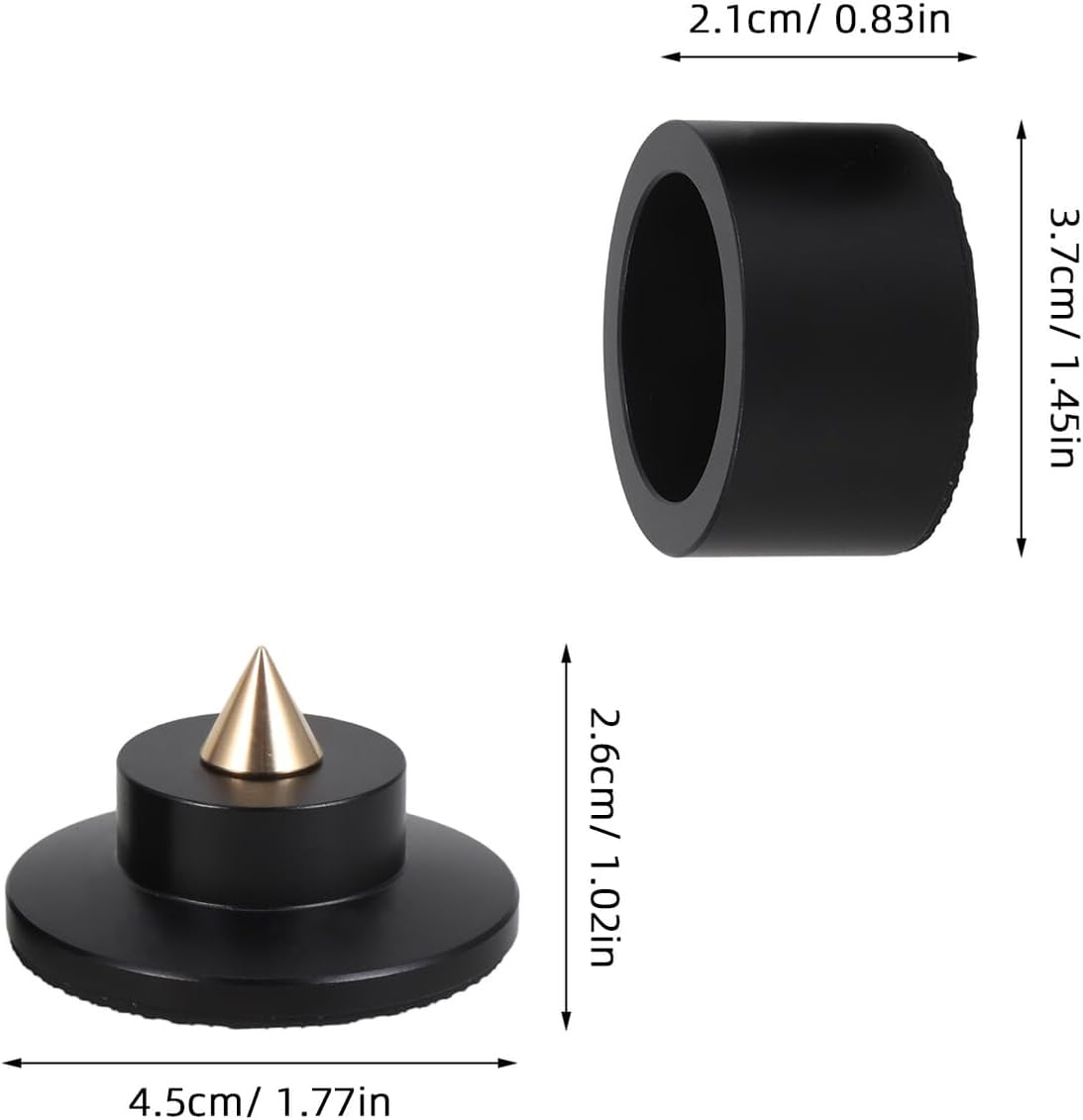 Jojofuny 4Pcs Hifi Speaker Isolation Pads Black Audio Speaker Spike Feet anti Vibration Sound Isolator Pads for Home Audio Systems Turntable CD Player image number 6