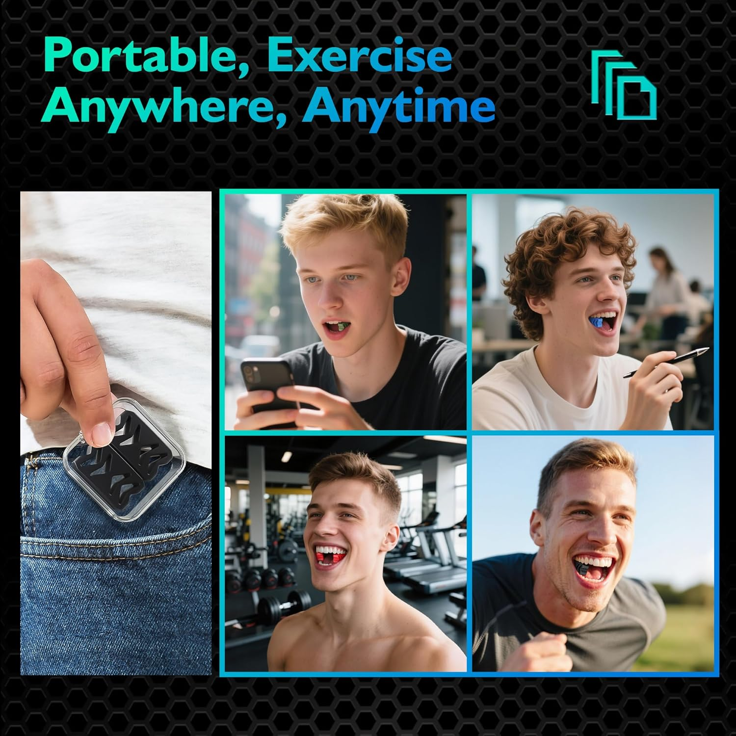 Azrra Jaw Exerciser for Women & Men, 4 Resistance Levels (8Pcs) Jawline Shaper Exerciser, Jaw Trainer Double Chin Eliminator for Jawline Face Toning & Strengthening image number 5