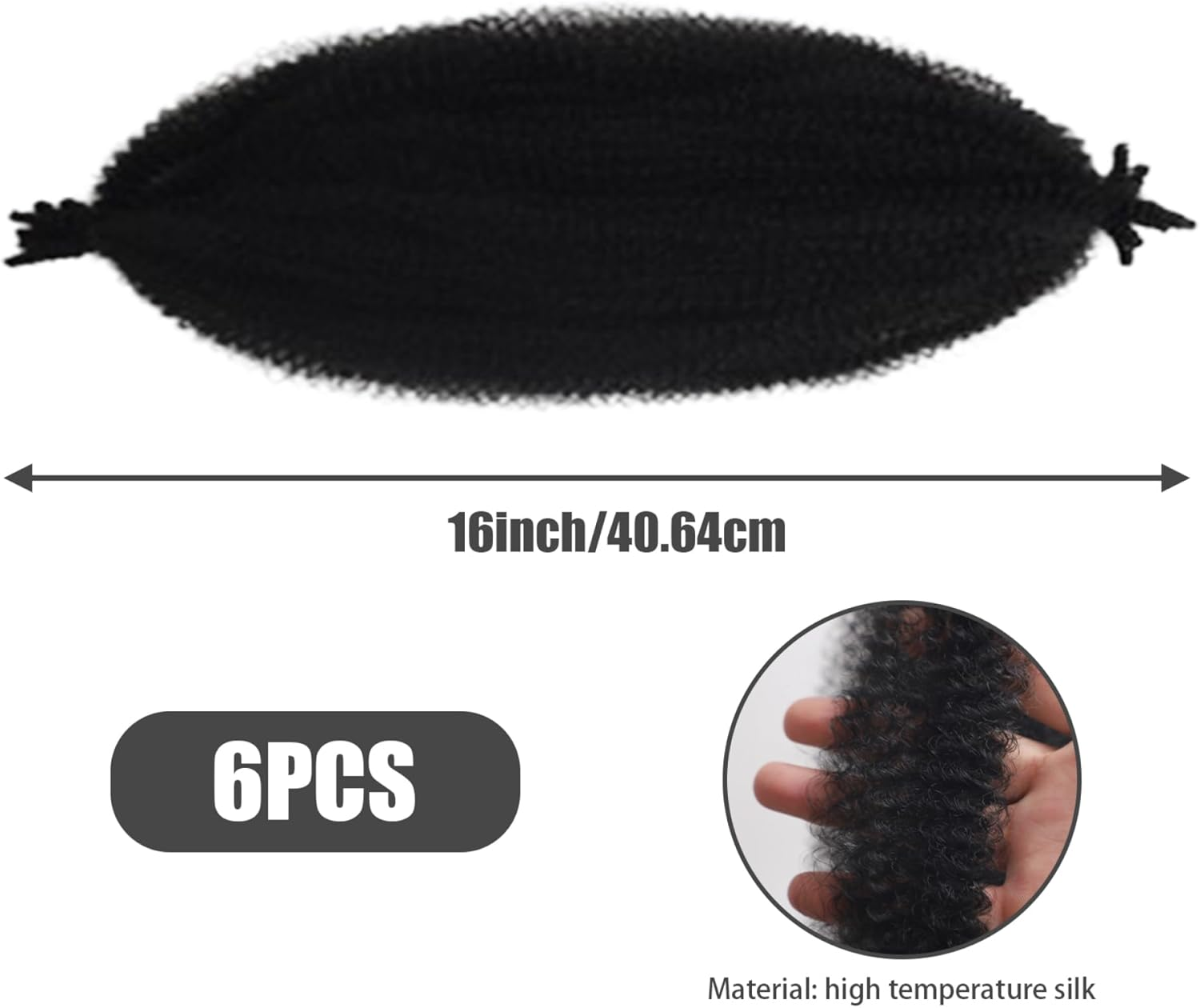 Passion Twist Hair 6 Packs 16 Inch Butterfly Locs Pre-Separated Spring Twist Hair Soft Faux Locs Natural Black Crochet Hair for Women Short, Passion Twist Crochet Hair image number 2