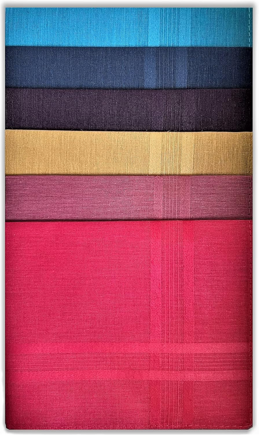 Style Square Men'S Handkerchiefs, 100% Pure Soft Cotton Handkerchief, Pattern Coloured Pocket Square Hankies, Great Gift, 43 X 43 Cm