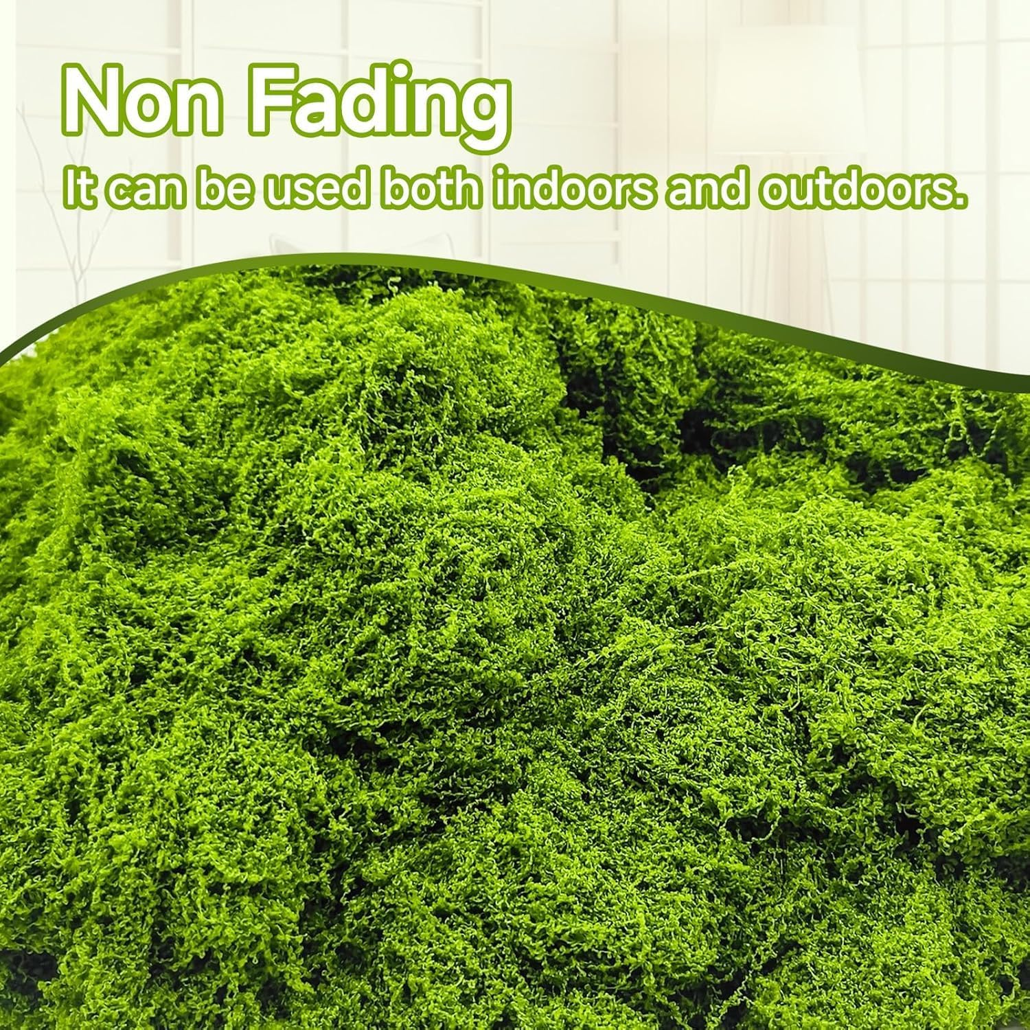 Fake Green Moss for Potted Plants Indoor, Artificial Faux Moss Decor for Crafts Fairy Garden, DIY Decorative, Model Making, Walls, Glass Containers, Home (100G) image number 1