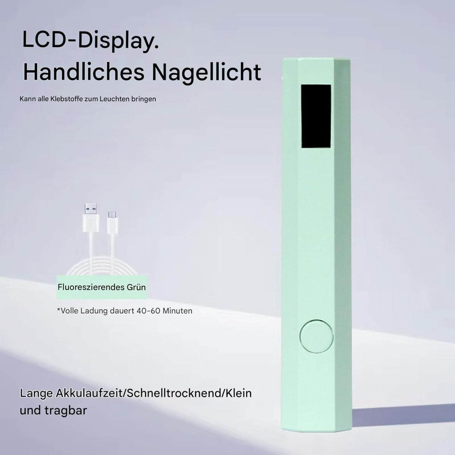 Tuxuseo Handheld UV Light for Gel Nails, UV Nail Lamp, Small Handheld Gel Polish UV Light, Portable Nail Dryer with 2 Timers, LED image number 5