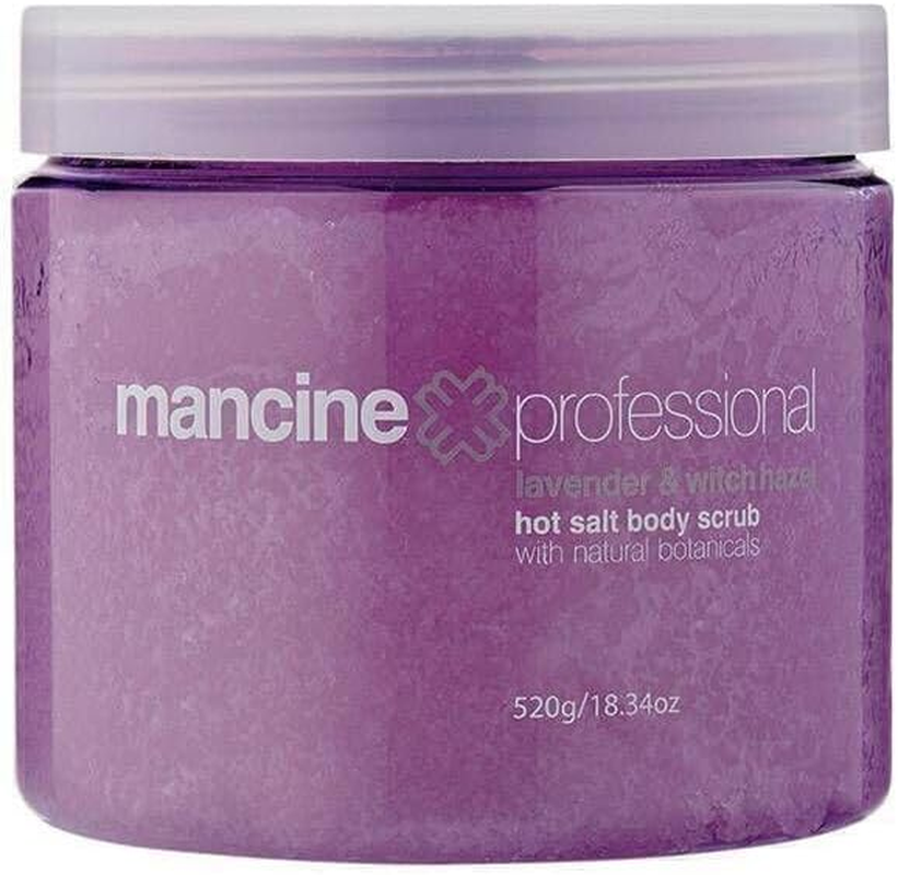 Mancine Hot Salt BODY SCRUB Sea Salts Exfoliate LAVENDER & WITCH HAZEL - 520G (P8976)