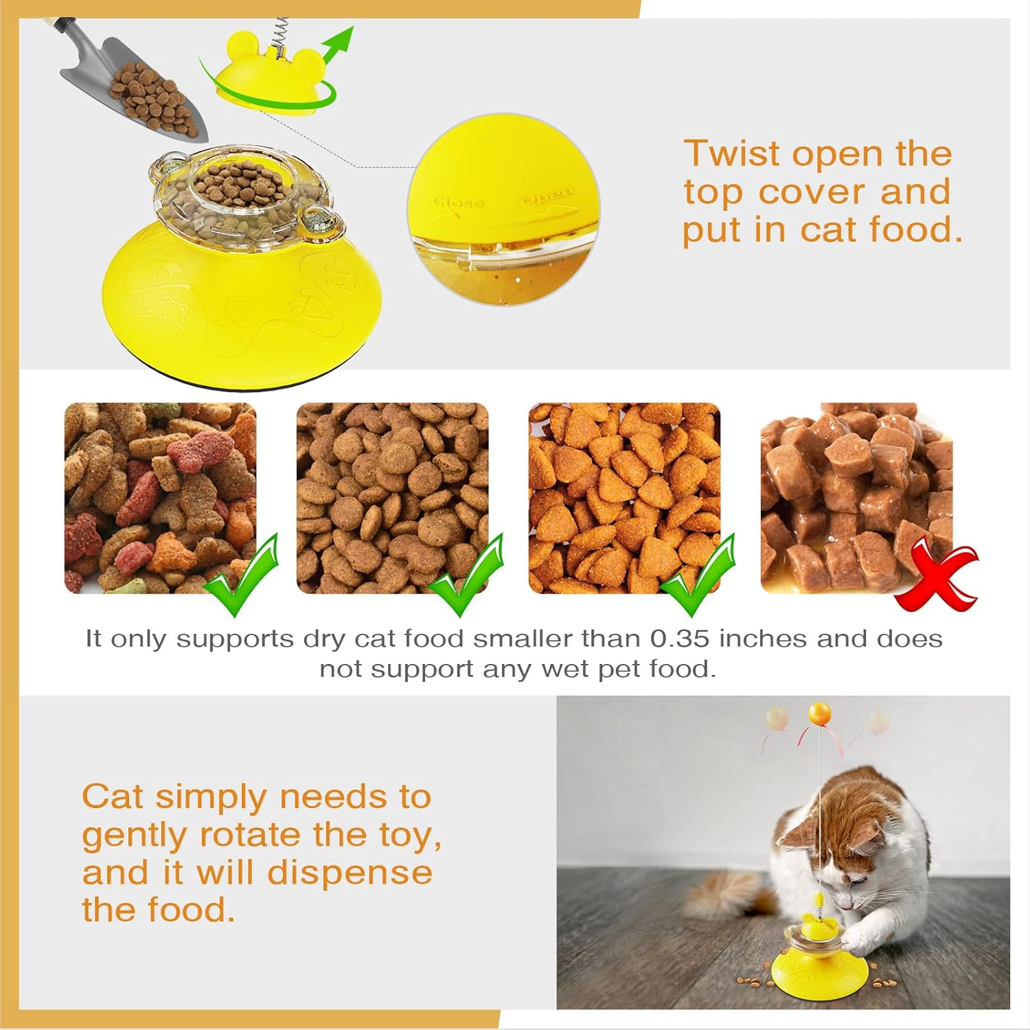 Interactive Cat Toys Rotating & Ball Exercise Kitten Toy Funny Cat Teaser Toys/439 image number 5