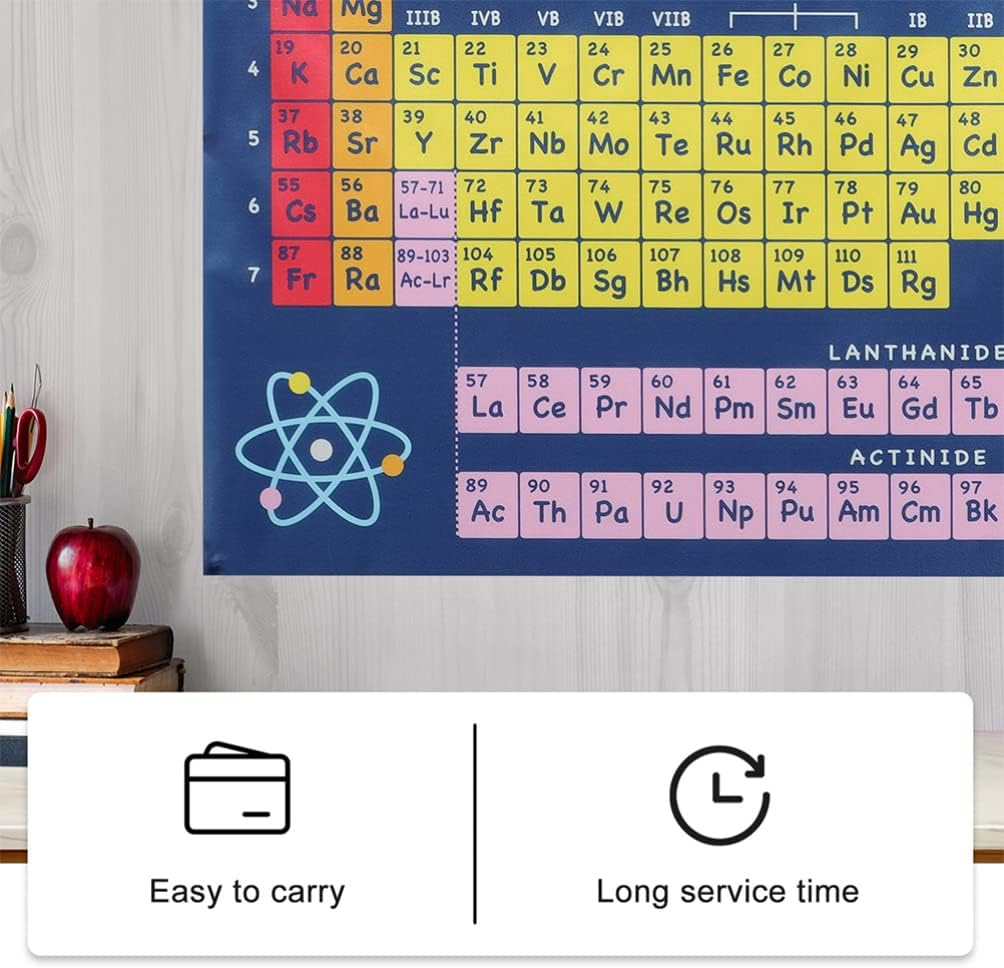 Iplusmile Chemical Periodic Table Chemistry Elements Wall Pictures Decor Periodic Table of Elements Wall Art Science Poster Chemistry Periodic Table Supplies Child Laminated Silk Cloth