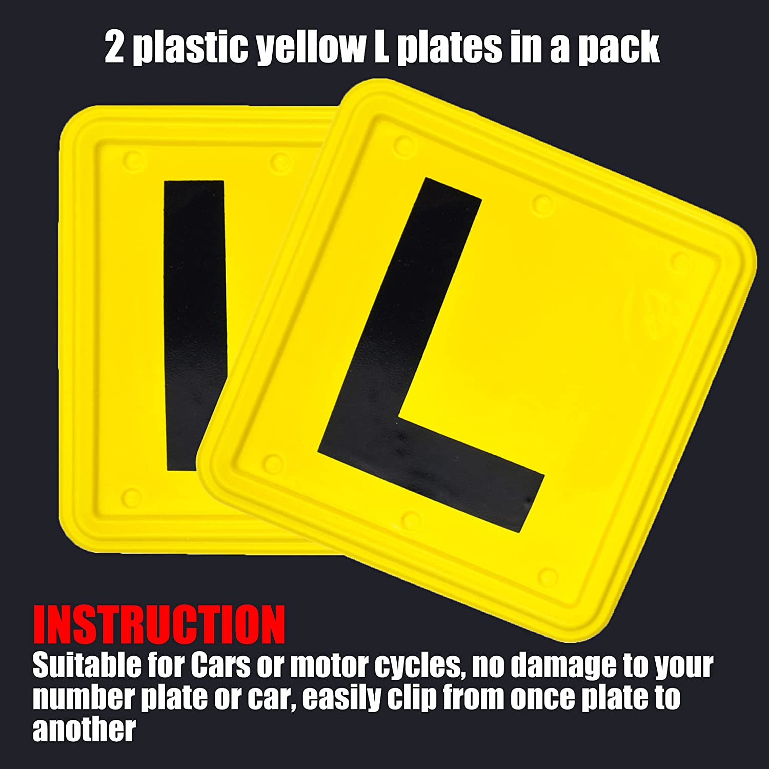 2PCS Plastic L Plate Clips Holder Set Car Number License image number 2