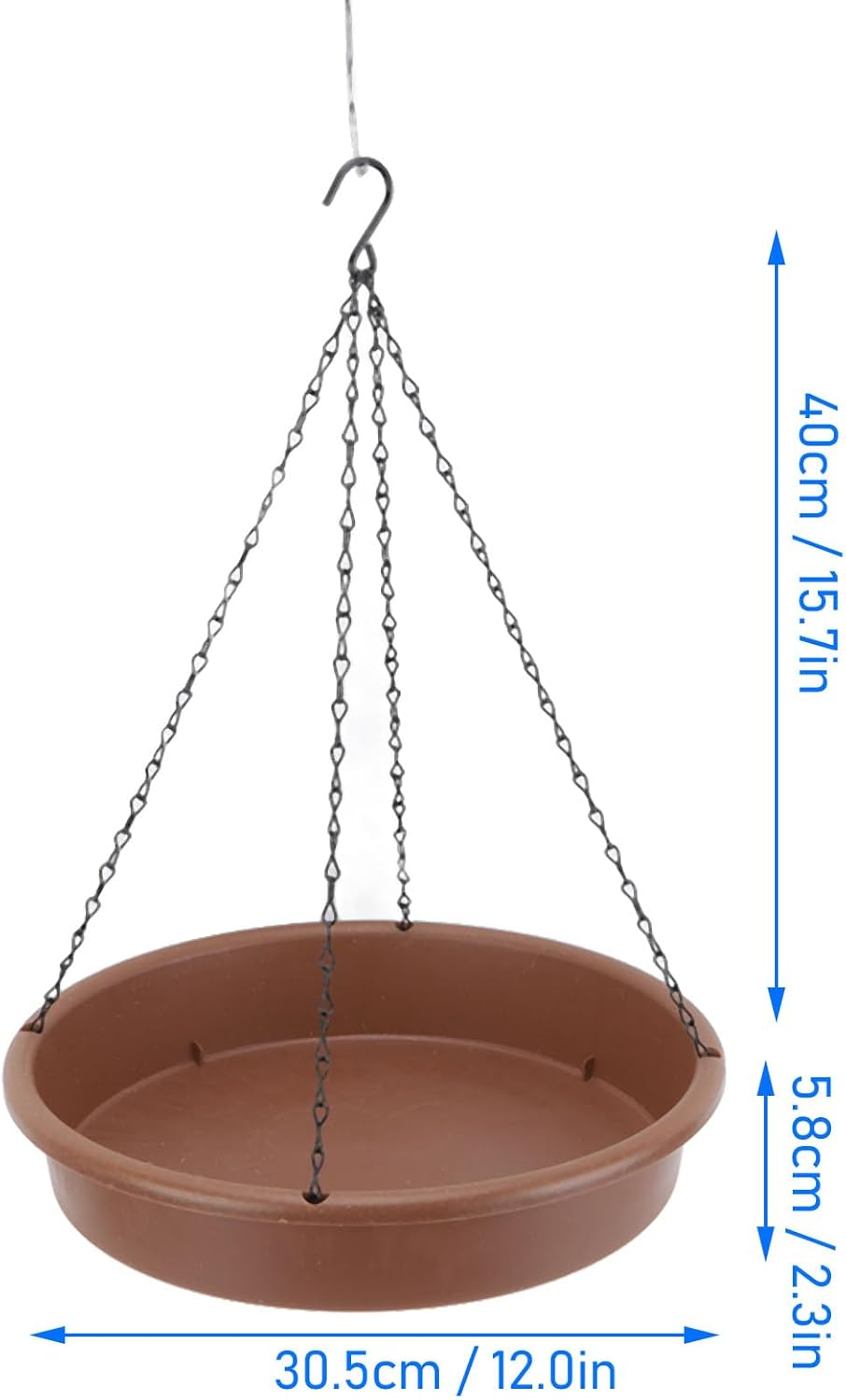 Hanging Bird Bath, Large Capacity Bird Bath Hanging Bird Feeder, Hanging Bird Feeder Tray for Outdoor Garden, Patio, Backyard image number 6