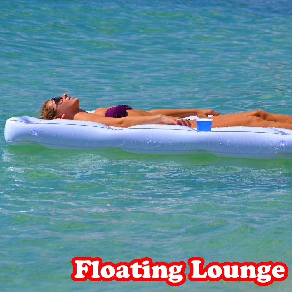 Gopong Pool Lounge Beer Pong Inflatable with Social Floating, White image number 1