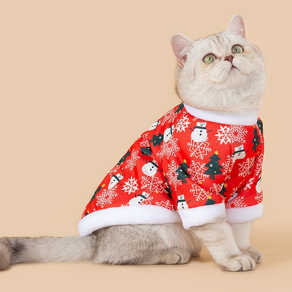Dog Christmas Costume, Christmas Pet Costumes, Soft Dog Costume Christmas, Pet Clothing, Christmas Winter Coat Snowman, Christmas Jumper Dogs for Medium Small Dog Cat (M) image number 3