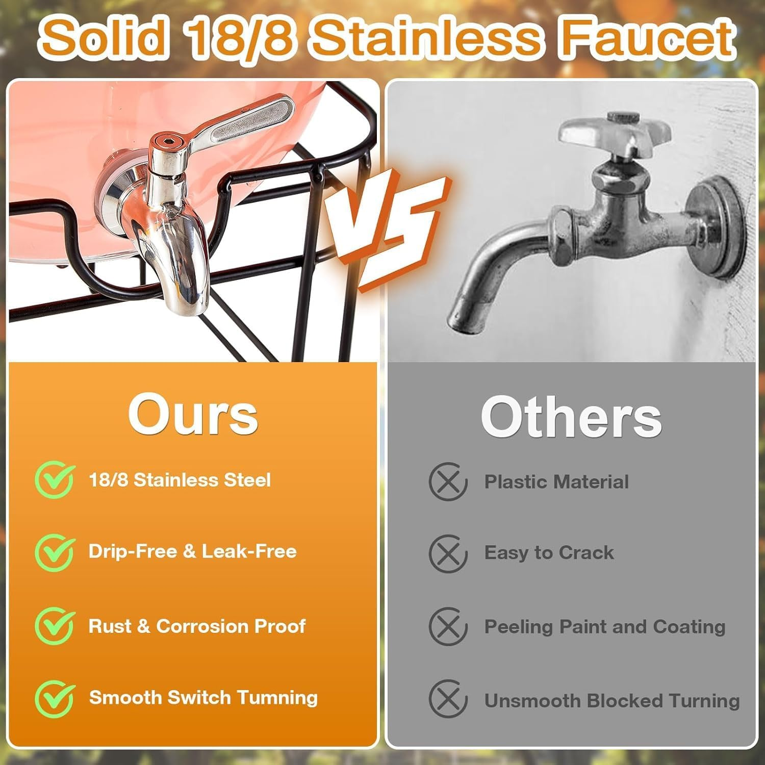 Deefongo 2 X 4L Glass Beverage Dispensers with Stand, Beverage Dispensers, Glass Water and Juice Dispensers with Spigot for Sparkling Juices, Water, Homemade Drinks, Parties, Weddings image number 5