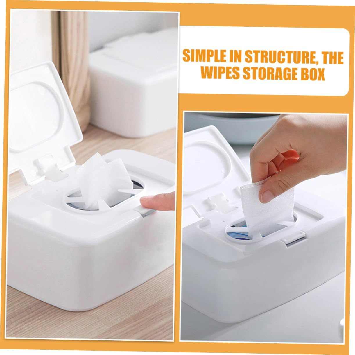 3Pcs Wet Tissue Container for Home and Nursery Keeps Wipes Fresh Easy One-Handed for Kitchen and Bathroom Use image number 6