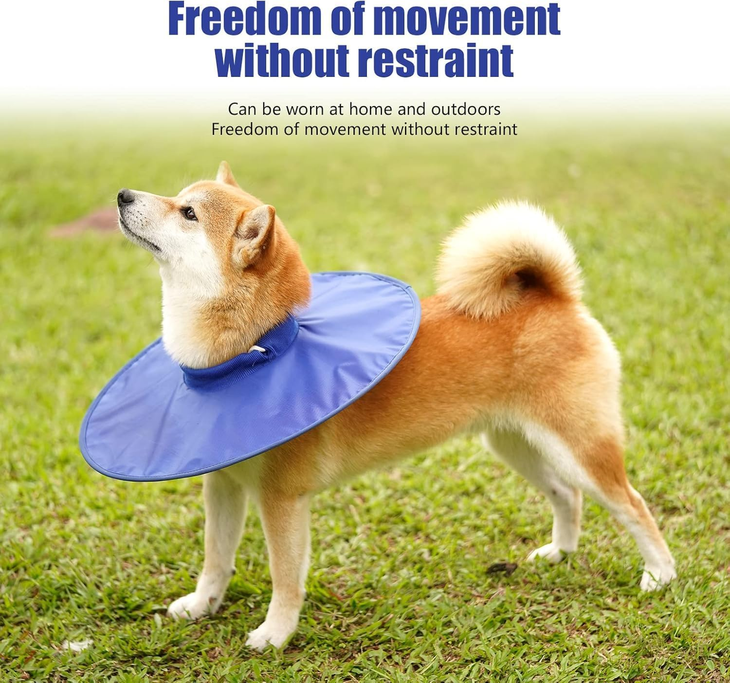 Dog Recovery Collar,Dog Soft Cone Collar Alternative after Surgery,Adjustable,Breathable Collar for Large/Medium/Small Dogs Cats (Royal Blue, S) image number 1