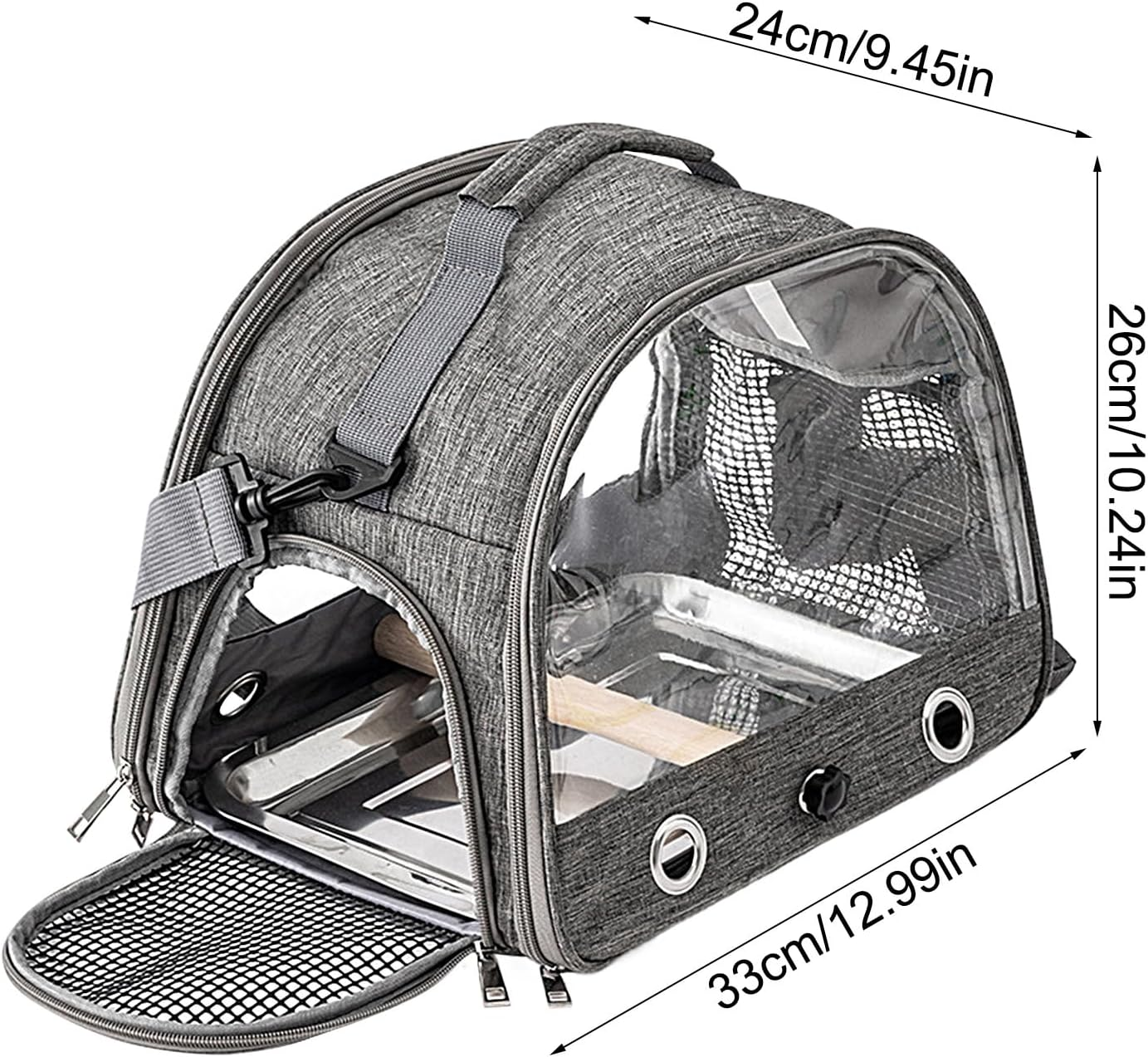 Bird Travel Cage - Portable Bird Travel Bag | Travel Backpack with Perch and Standing Tray, Breathable Pet Carrier for Veterinary Visits, Outdoor Adventure, Shopping image number 3