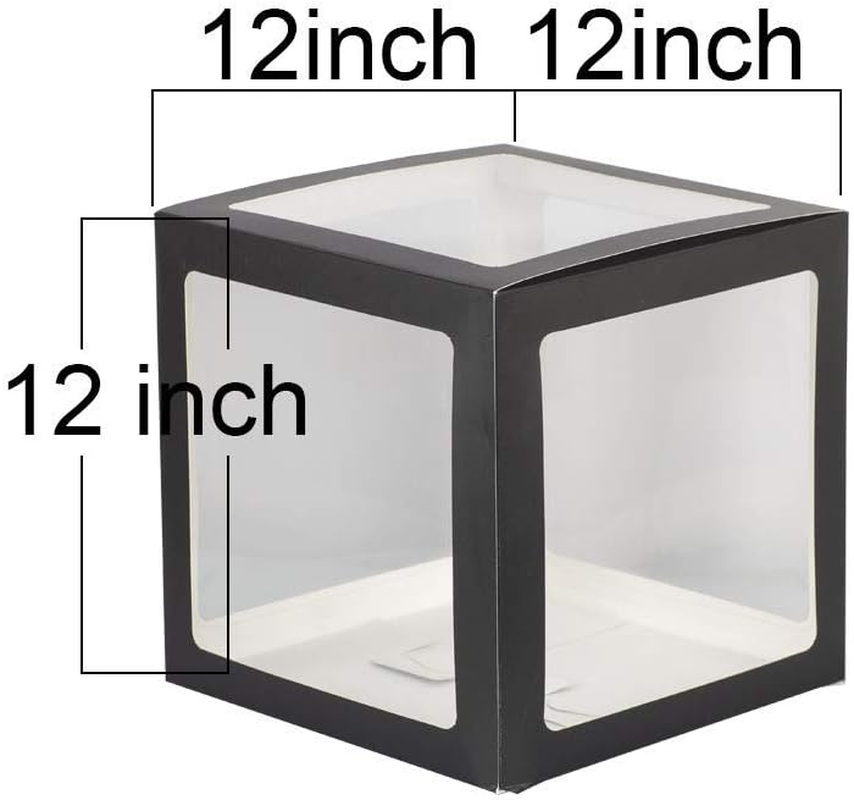 Aimto Clear Balloon Boxes for Party Decorations - Black - 4Pcs - Black image number 4