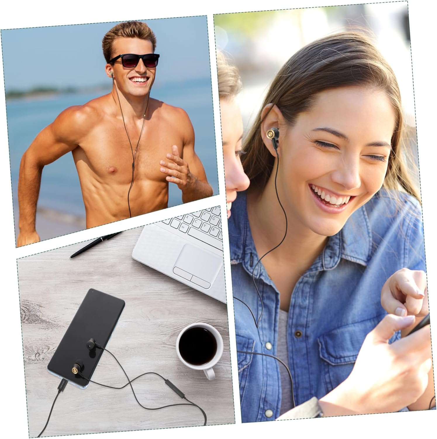 HOLIDYOYO Type-C Earbud Wired In-Ear Headphones with Mic Noise Reduction Metal Housing Black for Phone and Tablet Stereo Sound image number 4