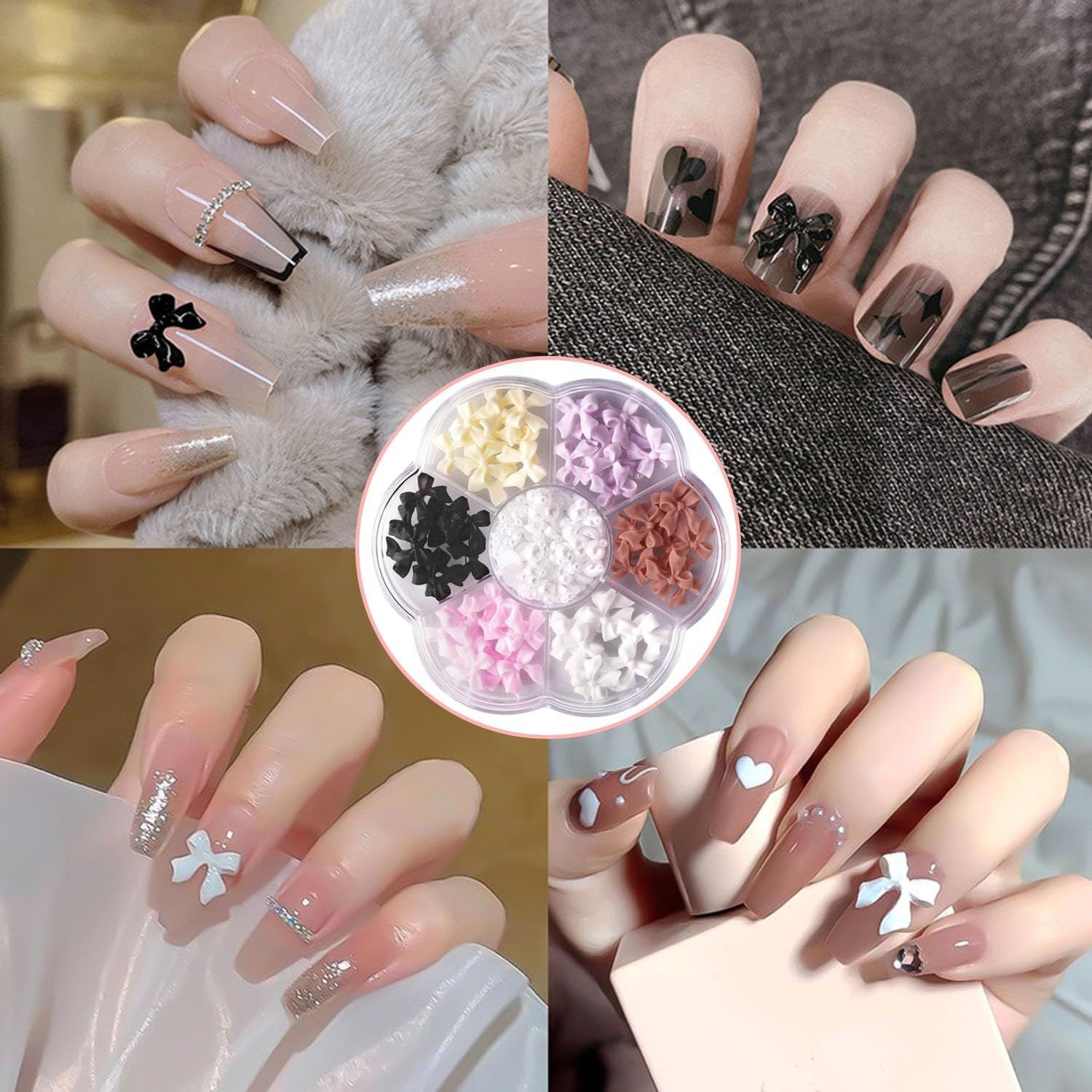 Mtxorvix 3D Bow-Knot Colorful Nail Charms Set - Women'S DIY Nail Art Rhinestones image number 4