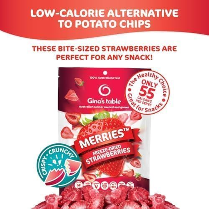 Gina&rsquo;S Table &ndash; Freeze Dried Fruit 18G Low Calorie Snacks for Kids & Adults &ndash; Natural Fruit Snacks &ndash; Freeze Dried Berries (Strawberry) &ndash; 10 Count image number 4