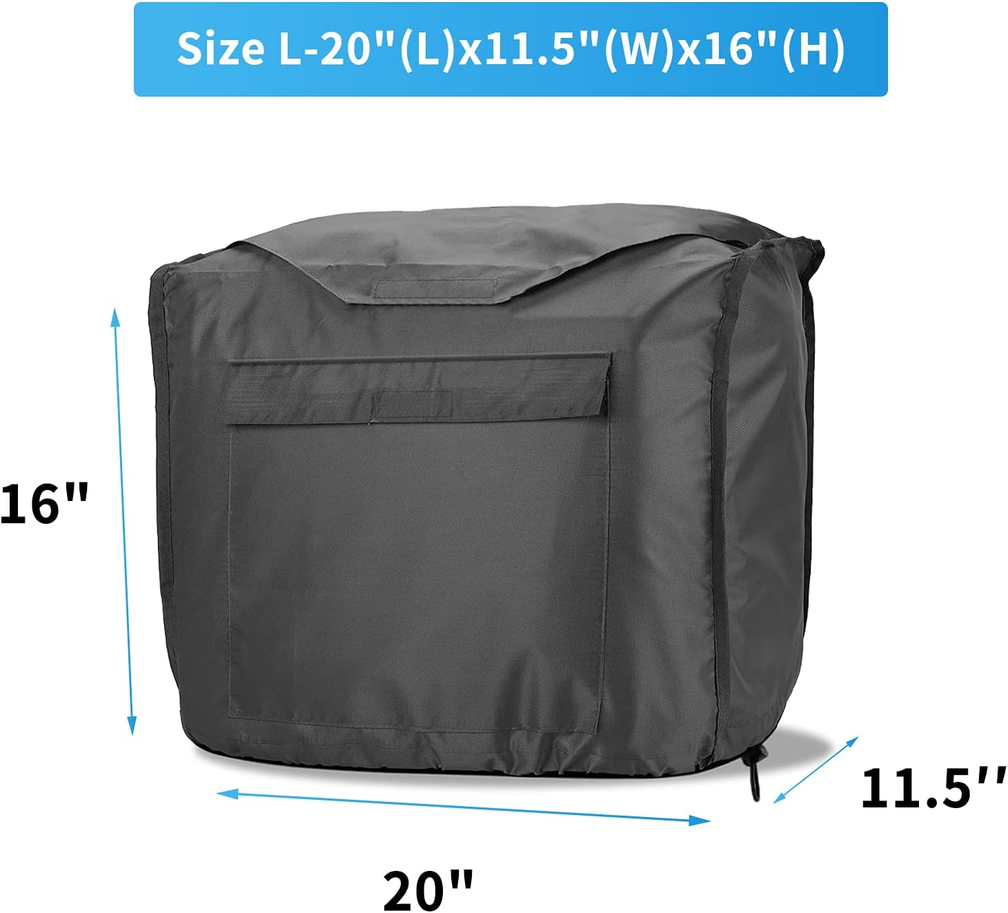 Joramoy Generator Covers Waterproof for Honda Inverter Generators Eu2200I Eu2200Ic Eu2000I Eu2000Ic Camo Companion for Honda Power Equiment Heavy Duty 420D Oxford Cover - Black image number 4