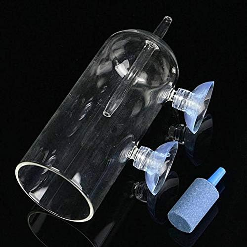 Aquarium Air Bubbler Glass Cup with 2 Air Stones, High Dissolved Oxygen for Fish Tank, Bubble Stopper image number 6